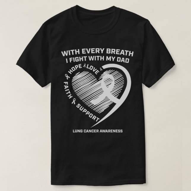 Camiseta Dad Lung Cancer Awareness Gifts White Ribbon Lung (Diseño del anverso)
