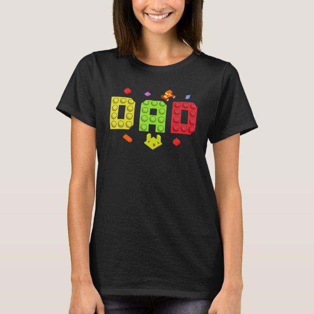 Camiseta Dad Master Builder Building Bricks Blocks Family S (Anverso)