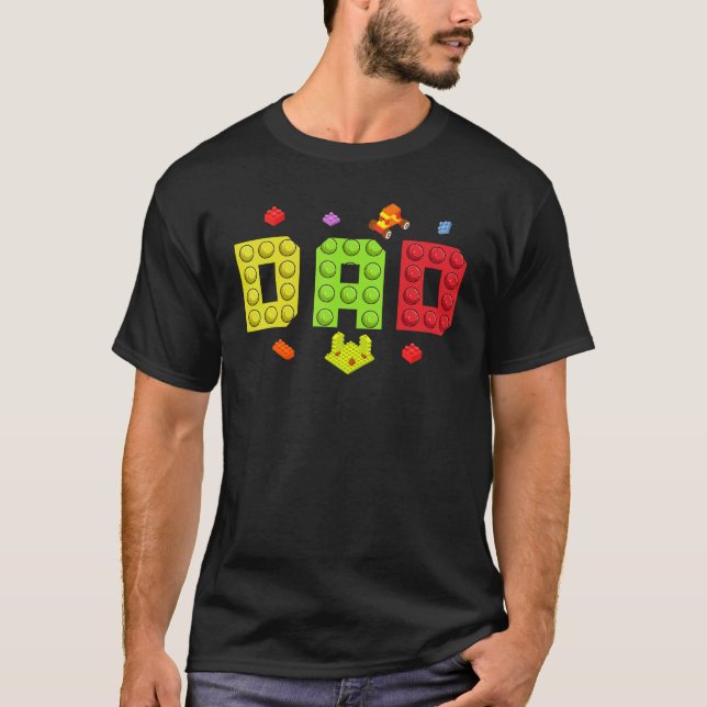 Camiseta Dad Master Builder Building Bricks Blocks Family S (Anverso)
