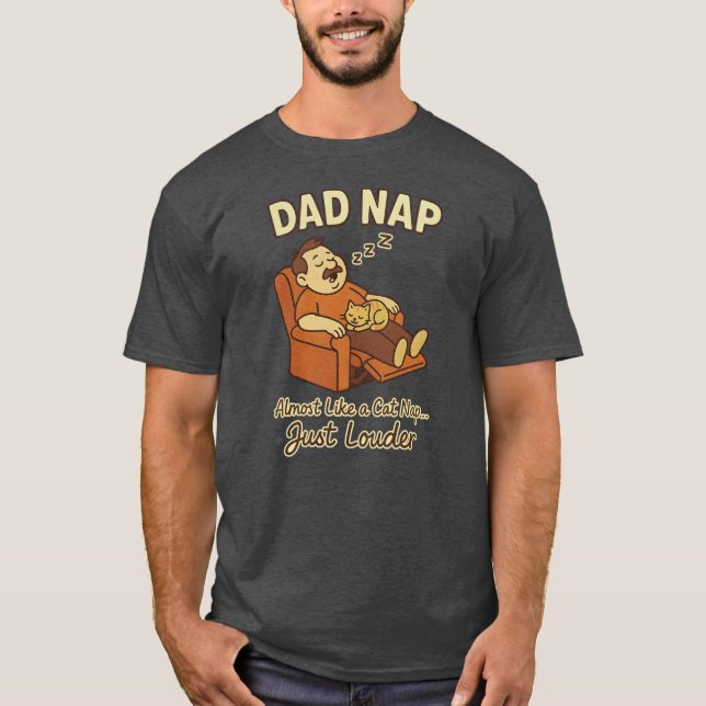 Camiseta Dad Nap - Divertida parodia de la siesta de un gat (Anverso)