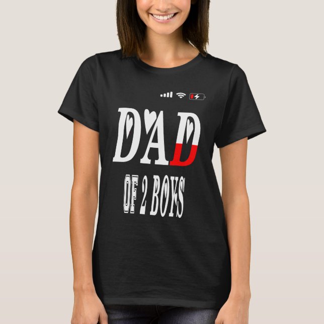 Camiseta DAD of 2 Boys father or grandpa of 2 kids  13 (Anverso)