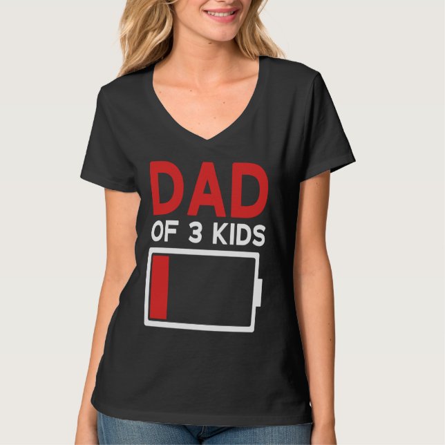 Camiseta Dad of 3 Kids Father's Day (Anverso)