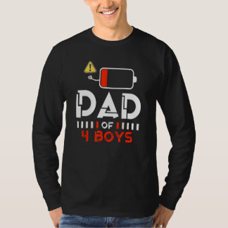 Camiseta Dad of 4 Boys Fathers Day Daughter Son Family Low 