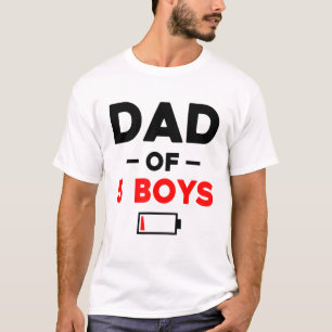 Camiseta Dad Of 5 Boys Low Battery