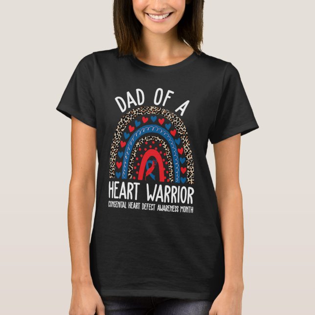 Camiseta Dad of a Warrior CHD Congenital Heart Defect Aware (Anverso)