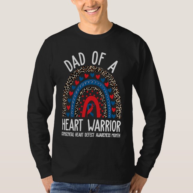 Camiseta Dad of a Warrior CHD Congenital Heart Defect Aware (Anverso)