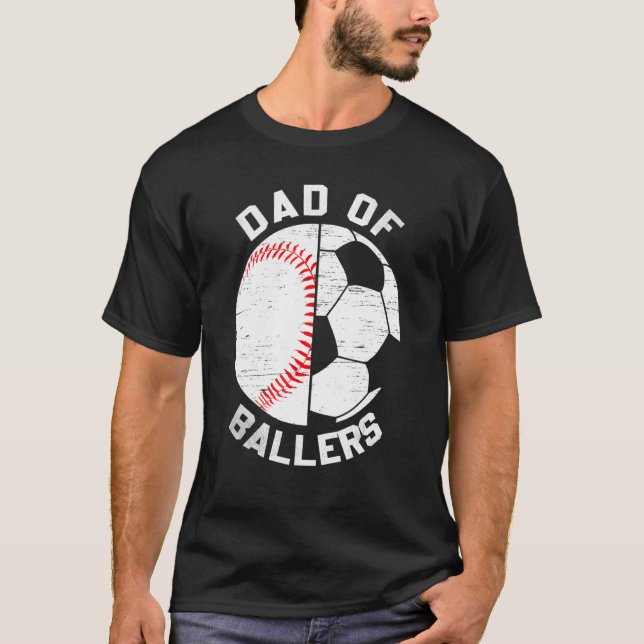 Camiseta Dad Of Ballers Fathers Day Sport  Papa Soccer Base (Anverso)