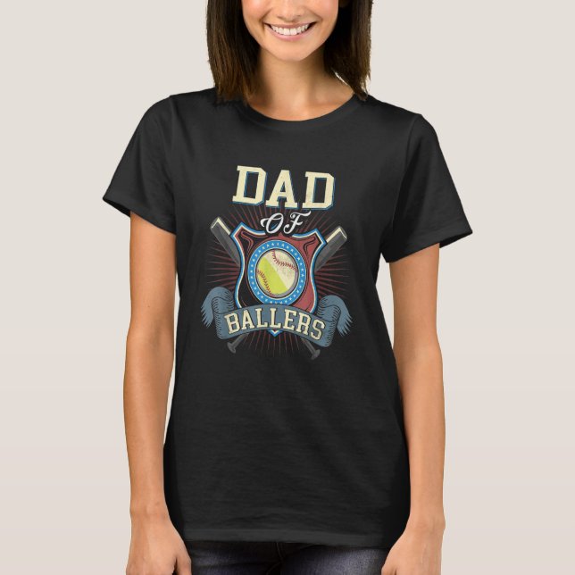 Camiseta Dad Of Ballers  Volleyball Baseball Dad Of Ballers (Anverso)