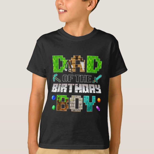 Camiseta Dad Of The Birthday Boy Funny Gaming Birthday Xel  (Anverso)