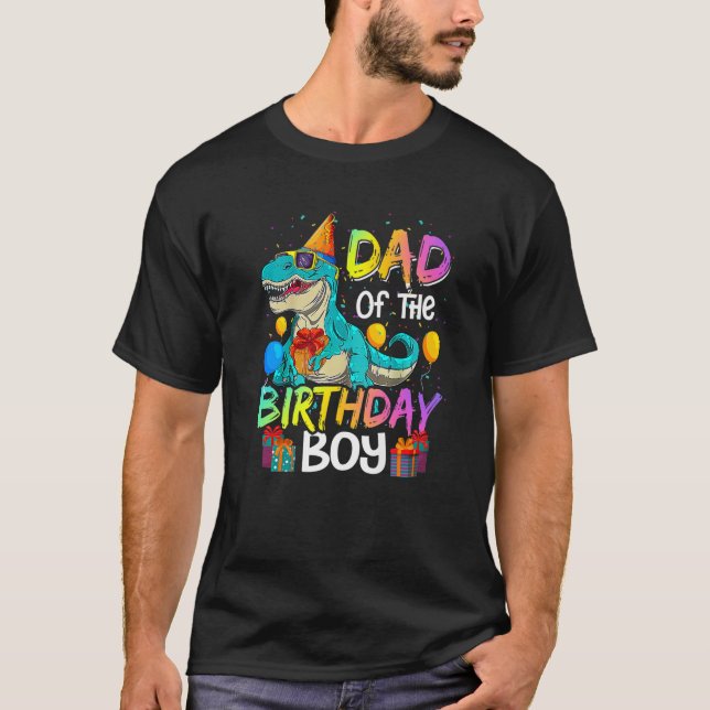 Camiseta Dad Of The Birthday Boy Matching Family Dinosaur (Anverso)