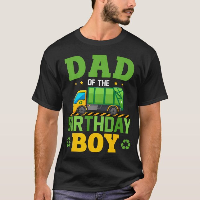 Camiseta Dad Of The Birthday Boy Recycling Truck Birthday F (Anverso)