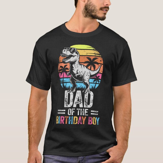 Camiseta Dad Of The Birthday Party Dinosaur (Anverso)