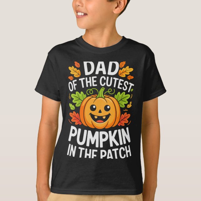 Camiseta Dad Of The Cutest Pumpkin In The Patch Shirt Hallo (Anverso)