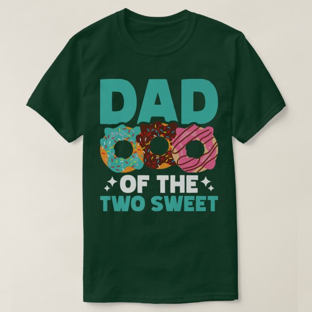 Camiseta Dad Of The Sweet Two Donut Birthday Party Theme Gi (Diseño del anverso)