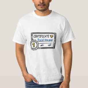 Camiseta Dad of the Year certificate father's day Award