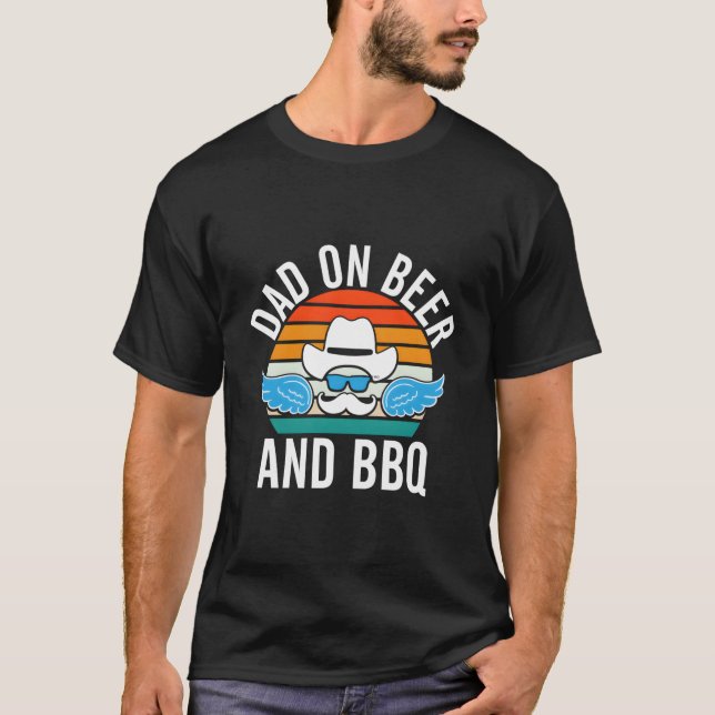 Camiseta Dad On Beer And Bbq Daddy Drinking Father Drinker  (Anverso)