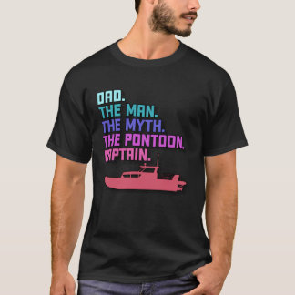 Camiseta Dad Pontoon Boat Captain  Boating Daddy Father s D