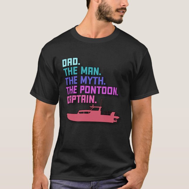 Camiseta Dad Pontoon Boat Captain  Boating Daddy Father s D (Anverso)