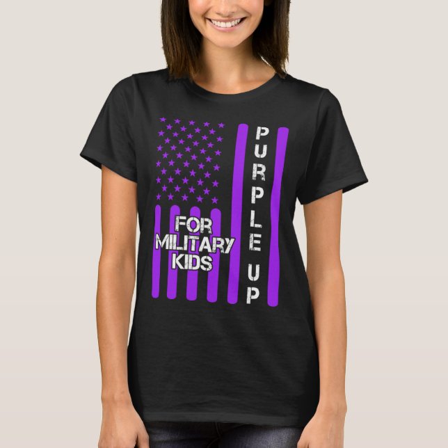 Camiseta Dad Purple Up Military Child Kids Appreciation Ame (Anverso)