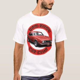 Camiseta Dad Rods Car Club Red Camaro T-Shirt