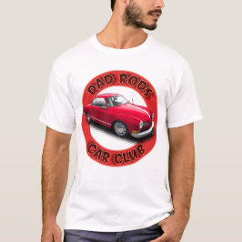 Camiseta Dad Rods Car Club Red Ghia Car T-Shirt