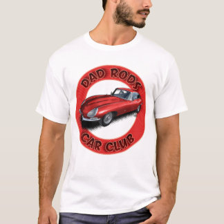 Camiseta Dad Rods Car Club Red Jag Car T-Shirt