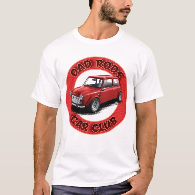 Camiseta Dad Rods Car Club Red Mini Car T-Shirt (Anverso)