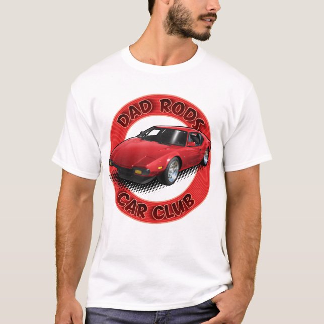 Camiseta Dad Rods Car Club Red Pantera Car T-Shirt (Anverso)