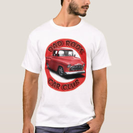 Camiseta Dad Rods Car Club Red Pickup Car T-Shirt