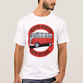 Camiseta Dad Rods Car Club Red Transporter Bus T-Shirt