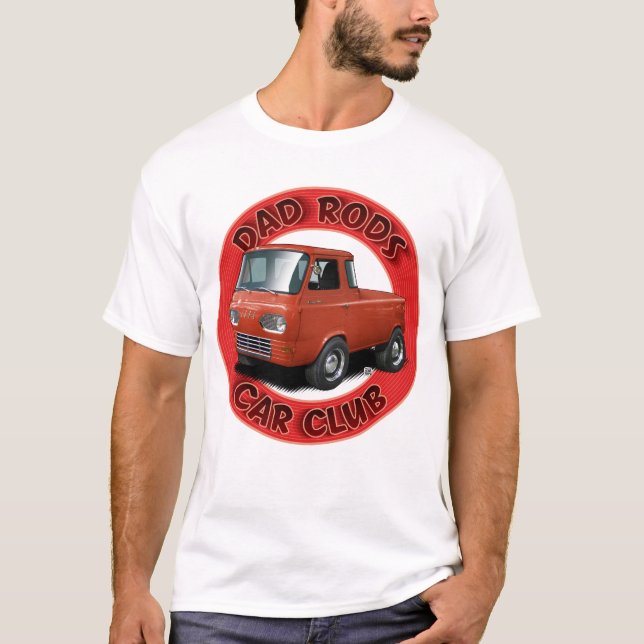 Camiseta Dad Rods Car Club Red Van Up Car T-Shirt (Anverso)