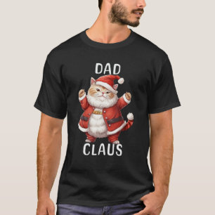 Camiseta DAD Santa Claus Cute Dancing Cat Kitty Lover Chris