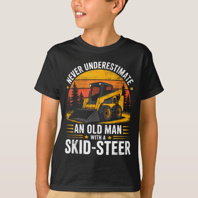 Camiseta Dad Skid Steer Operator Father Construction Heavy  (Anverso)