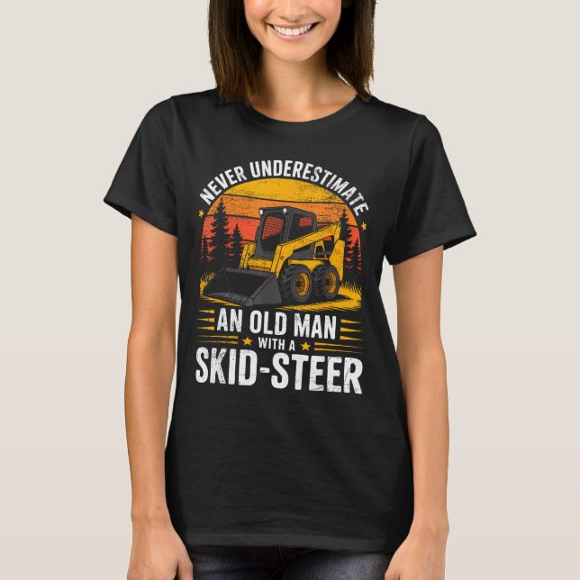 Camiseta Dad Skid Steer Operator Father Construction Heavy  (Anverso)