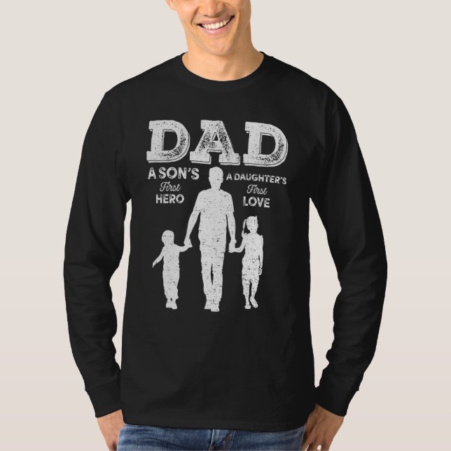 Camiseta Dad Sons First Hero Daughter Love Funny For Father (Anverso)