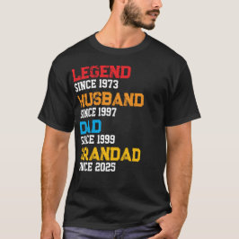 Camiseta Dad T Shirt Legend Husband Grandad Custom Year