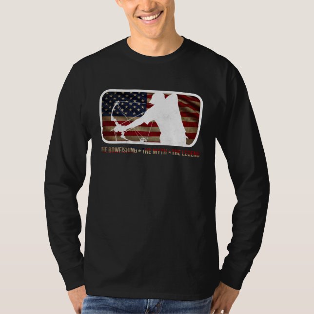 Camiseta Dad the bowfishing the myth the legend Flag americ (Anverso)