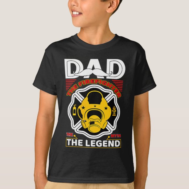 Camiseta Dad The Myth Legend Fireman Gift Proud Firefighter (Anverso)