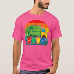 Camiseta Dad Truck Green Vintage Recycling Truck Garbage Fu