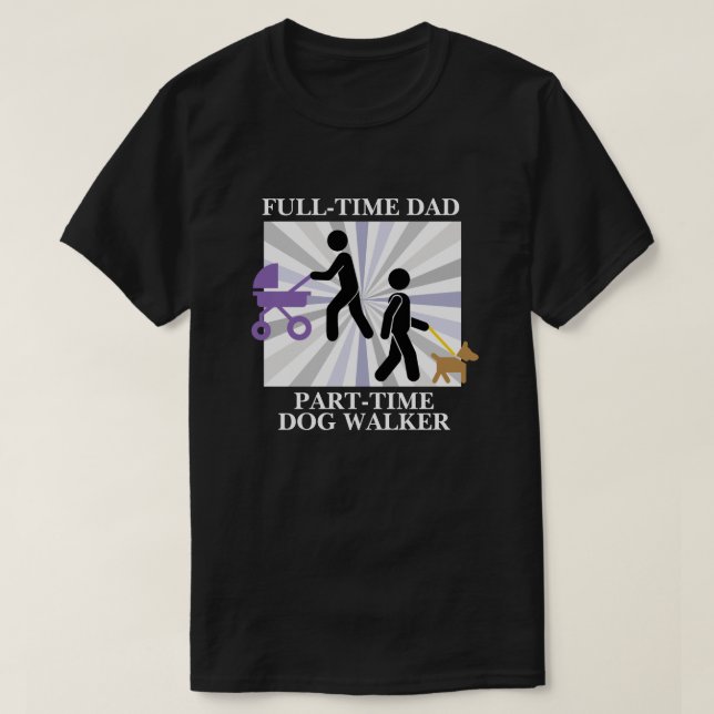 Camiseta Dad with Stroller & Dog - Multi-Tasking Dad Life (Diseño del anverso)