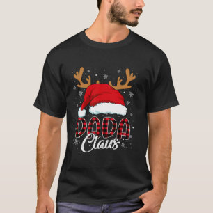Camiseta Dada Claus Santa Hat Reindeer Red Plaid Matando F