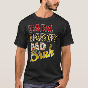 Camiseta Dada Dad Bruh Leopard Cheetah Padre Familia Madre
