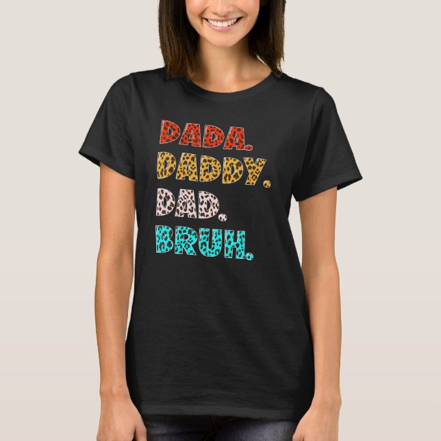 Camiseta Dada Daddy Dad Bruh Leopard Fathers Day (Anverso)