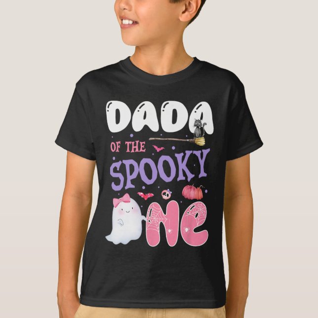 Camiseta Dada De La Fantasma Rosa De Halloween De Primer Cu (Anverso)