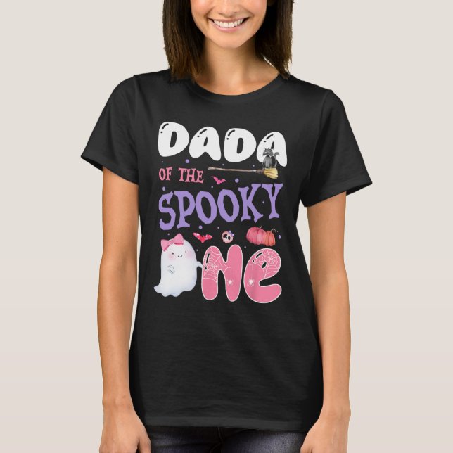 Camiseta Dada De La Fantasma Rosa De Halloween De Primer Cu (Anverso)