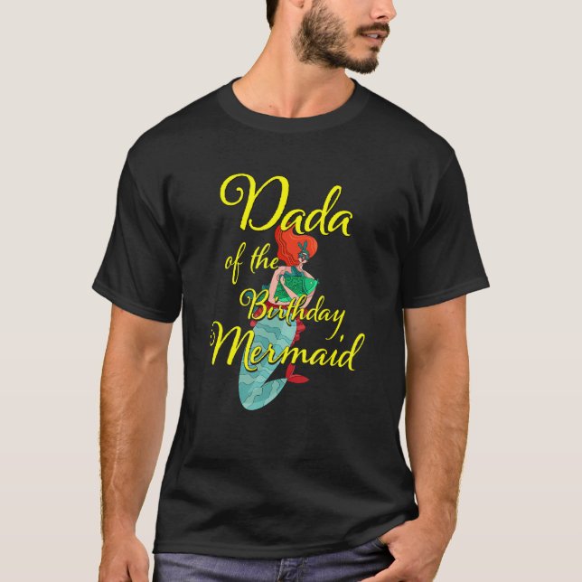 Camiseta Dada de la hija de la sirena cumpleaños, Chica Fa (Anverso)
