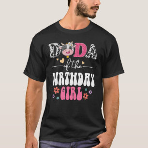 Camiseta Dada De Los Chicas De Cumpleaños Groovy Floral Cow
