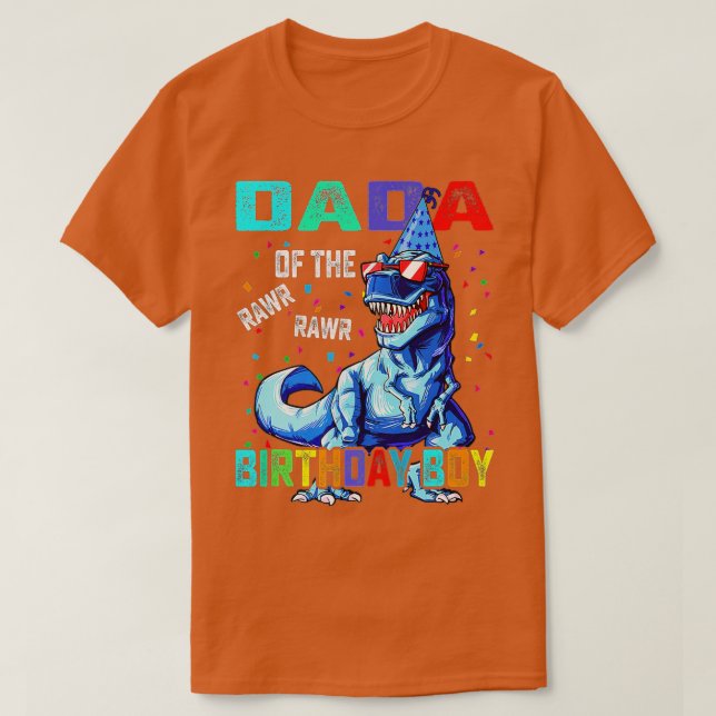 Camiseta Dada Del Niño De Cumpleaños Funny Dadasaurus T rex (Diseño del anverso)