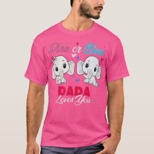 Camiseta Dadá, elefantes rosas o azules, te ama Baby Shower