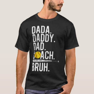 Camiseta Dada Papá Padre Hermano Entrenador de Sóftbol Vint